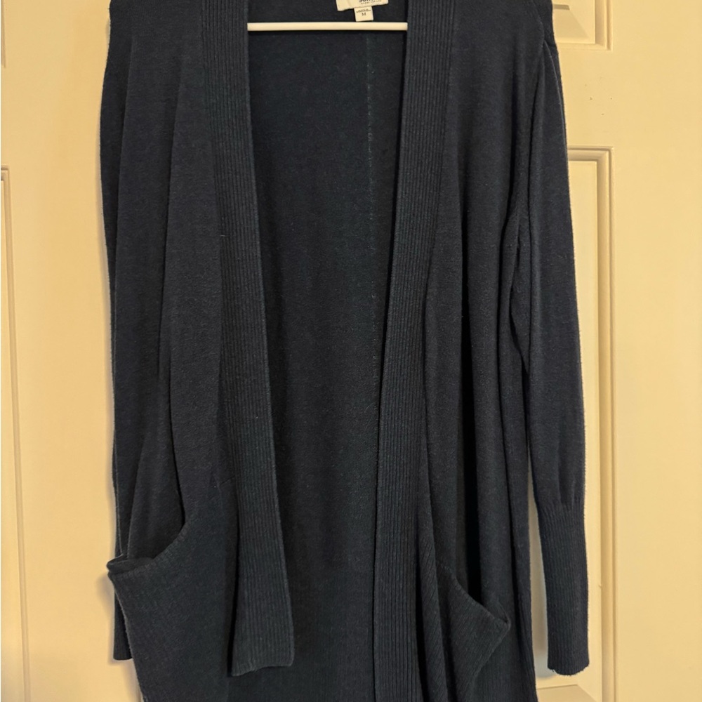 Sonoma Navy Cardigan Sweater Open Front Long